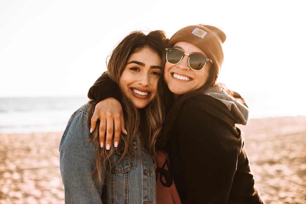 friends on beach